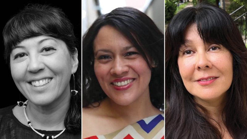 From left, Rena Priest, Rhiana Yazzie, and Deborah Taffa, Indigenous women writers who will appear as part of "Voices from the Urban Indigenous Campfire."