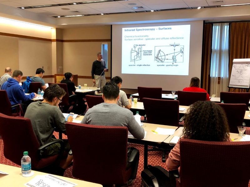 Alan Esker teaching the 2018 adhesion science short course