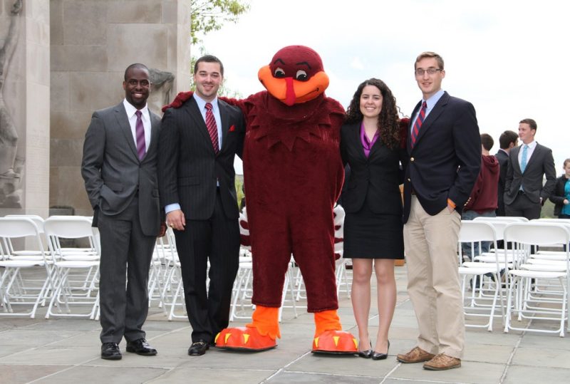 New SGA officers pose with the HokieBird