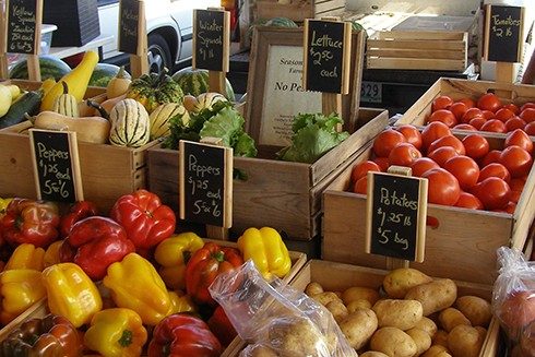 Produce at farmers market