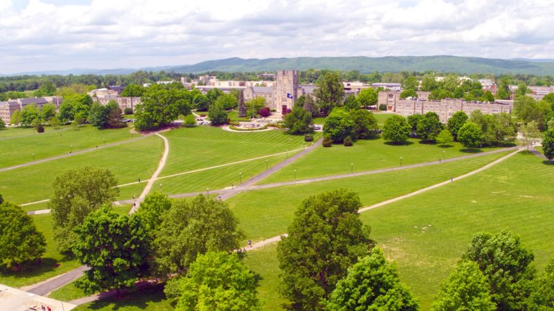 Aerial view of Virginia Tech Drillfield