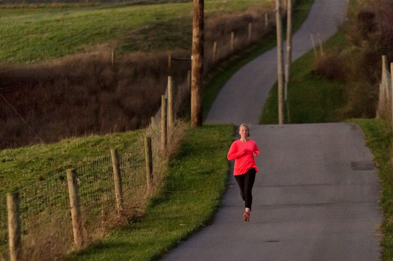 Runner on Huckleberry Trail