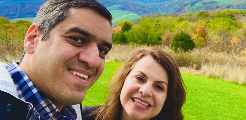 Reza Mirzaeifar and Shima Shahab on a hike