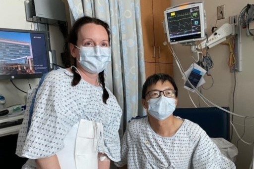 Annie Chalmers-Williams (at left) and Yang Zhang during their first visit after the kidney transplant at the University of Virginia. Chalmers-Williams gave a kidney to Zhang. Photo courtesy of Chalmers-Williams 