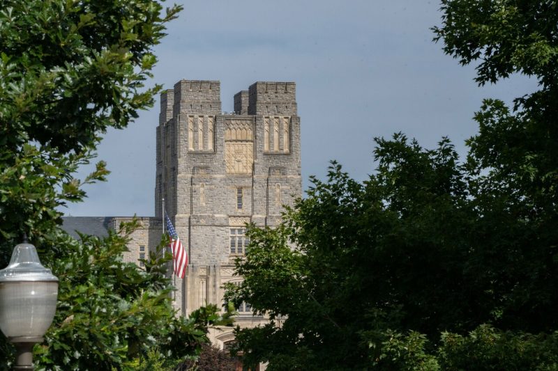 Burruss Hall is the main administration building at Virginia Tech in Blacksburg.