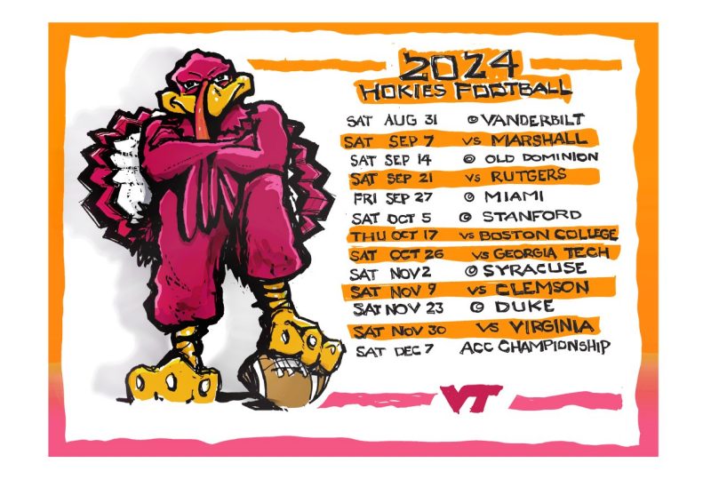 Digital sketch of the hokies football schedule 2024